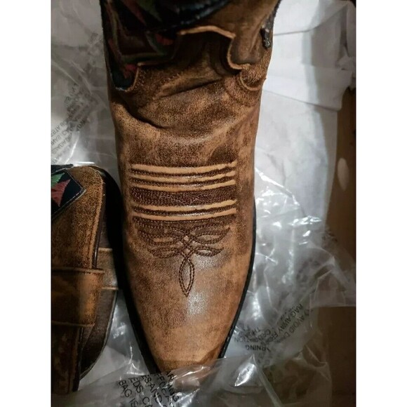 New Laredo‎ Women's Leather Western Boots Snip Toe Brown  7M "Blameless" - Picture 5 of 8